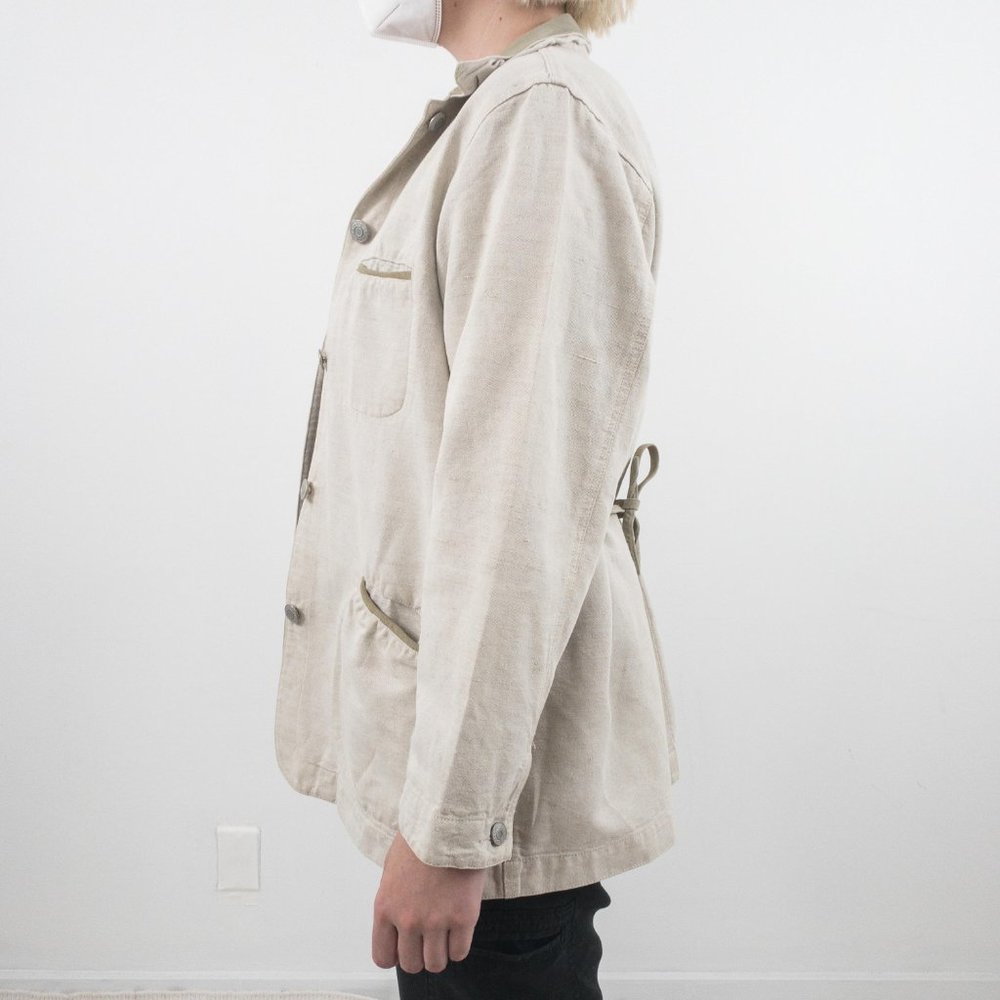 Vintage 90s GAP M Field Utility Jacket Natural - Picture 10 of 14
